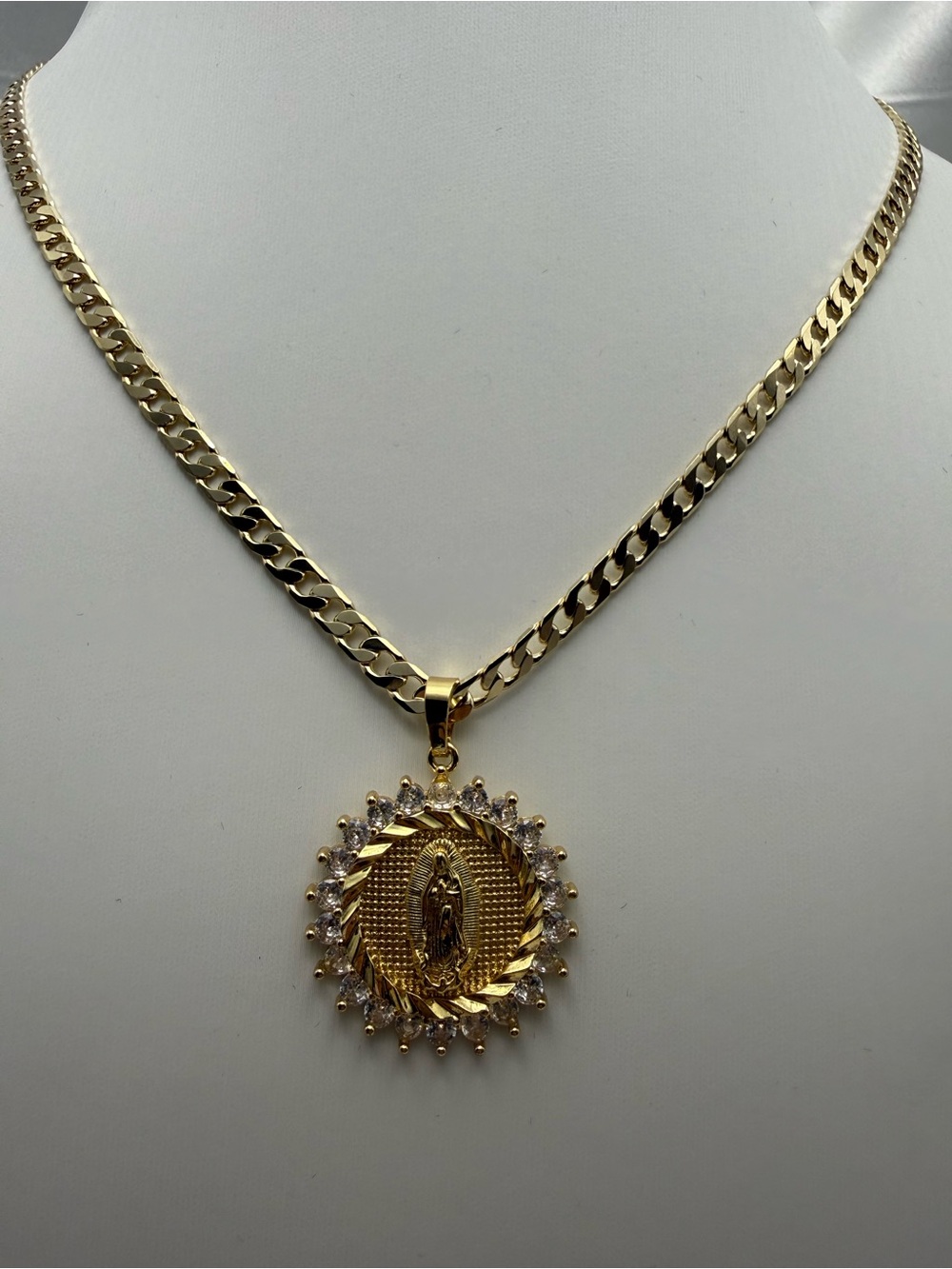 24 Inch 18K Gold Dipped Cuban Jesus Pendant Necklace AAACZ